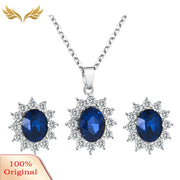 Pendant Necklace Earrings Exquisite Cubic Zirconia Women Jewelry Set